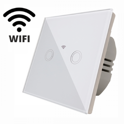 Intrerupator dublu touch Wi-fi alb 1418 Spin