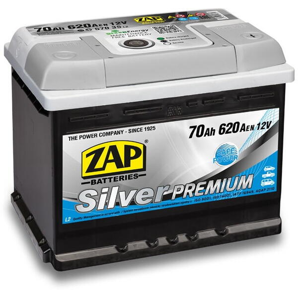 ZAP Baterie auto silver premium 12V 70AH