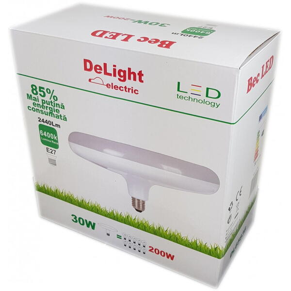 DeLight Bec led ufo E27 30W lumina rece 65836 Spin