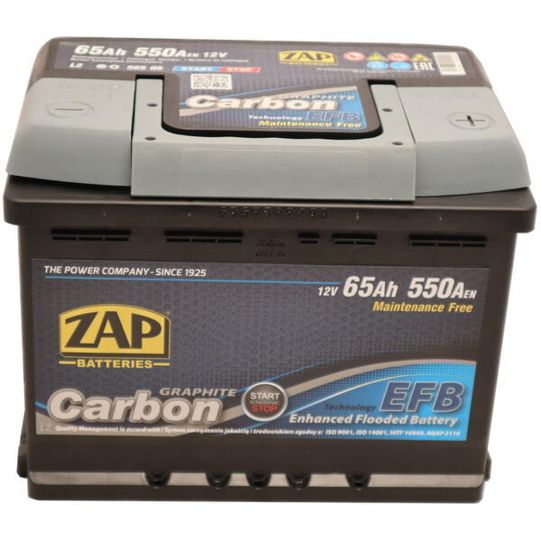 ZAP Baterie auto carbon EFB 12V 65AH