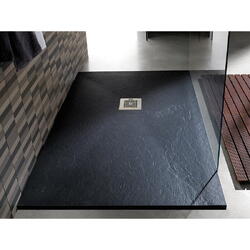 CADITA DUS PIATRA GRI 1600X800+SIFON GRILA RESING