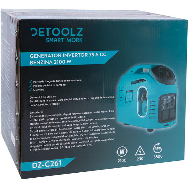 Detoolz Generator invertor 79.5cc benzina 2100w DZ-C261