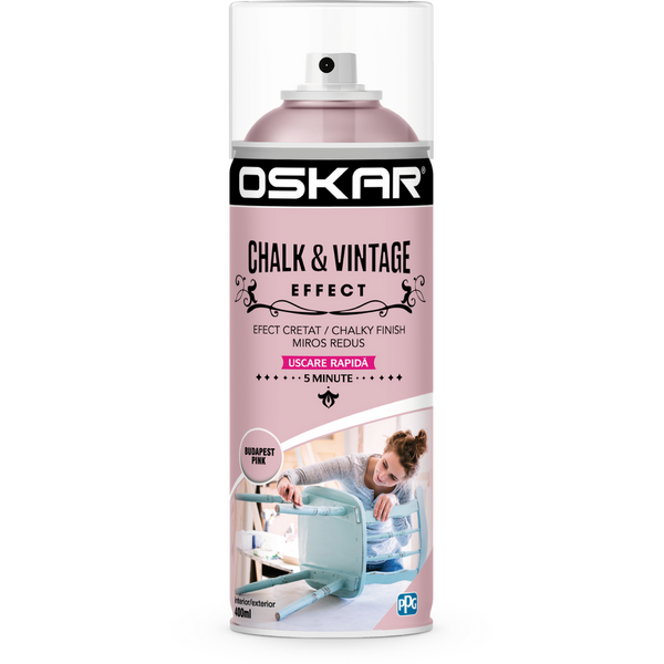 Spray chlak&vintage effect budapest pink 400ml Oskar
