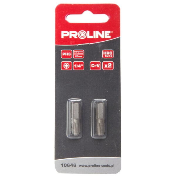Proline Varfuri 1/4" 25mm PH2 blister 2/set PHilips 10645