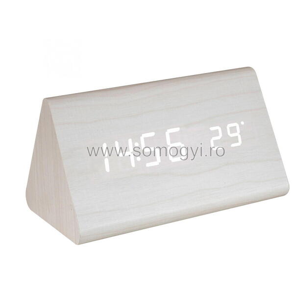 Desteptator digital led lemn alb OC 07