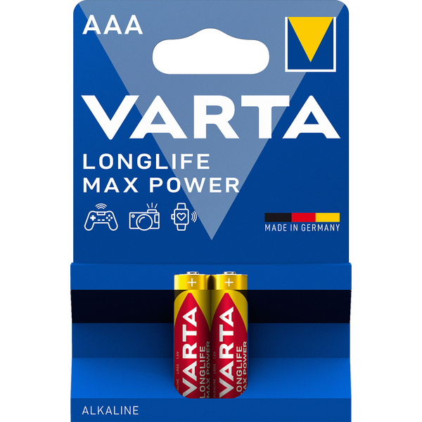 Baterie alkaline LR03 AAA 2buc/set longlife max power 1412 Varta