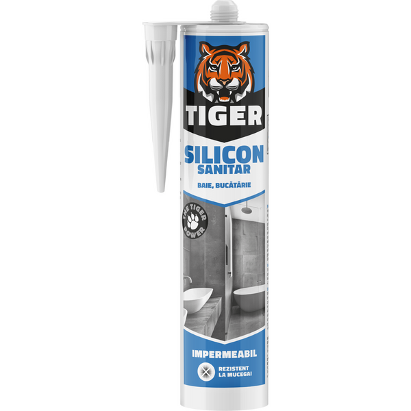 Bostik Silicon sanitar alb 260ml Tiger
