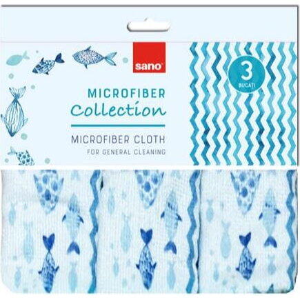 Set lavete Sano spark design microfiber cloth 3(30*30)blue