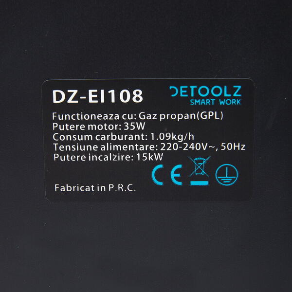 Detoolz Tun de caldura pe gaz LPG 220-240v 50hz 15kw
