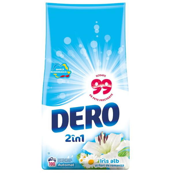 Detergent automat 2in1 frezie/iris alb/briza marii 10kg Dero