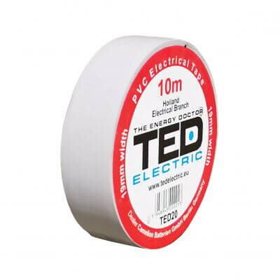 TED Electric Banda izolatoare 19mmx10m alba