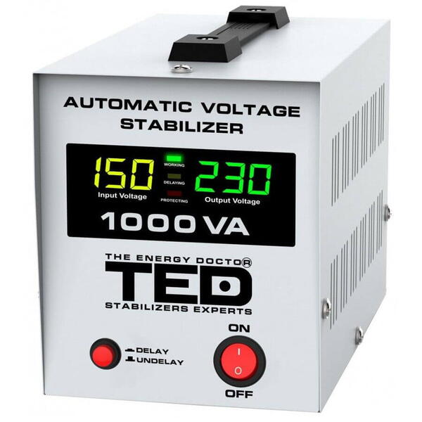 TED Electric STABILIZATOR RETEA 1000VA-AVR LCD 2 IESIRI SUKO TED000040 GLOB