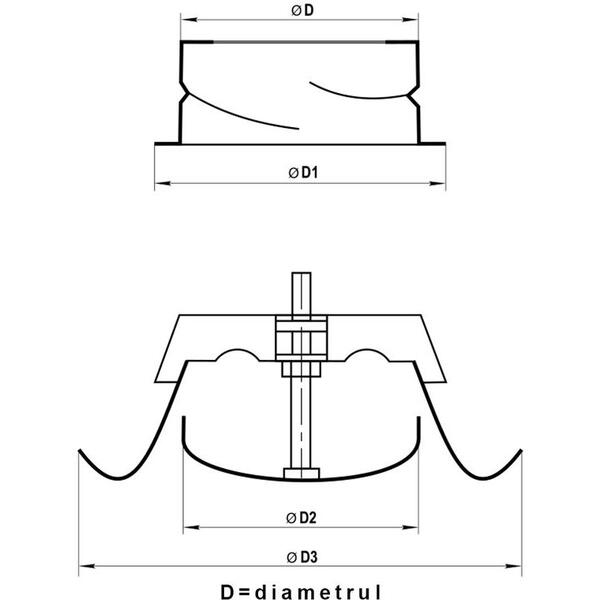 Anemostat metalic cu flansa D=150mm AM150VRF Vents