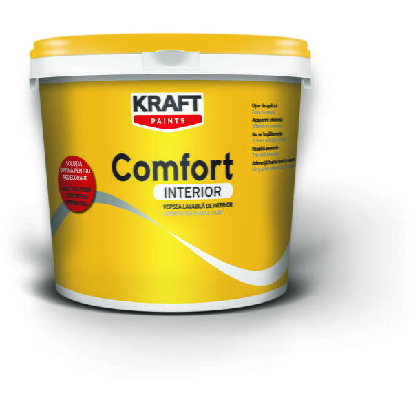 Vopsea lavabila interior comfort 8.5l f Kraft