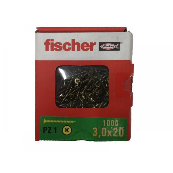 Fischer Surub ptr lemn FPF-SZ 3x20 YZF 1000buc/cutie 653043 Profix