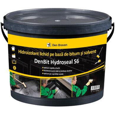 Hidroizolant bitum si solvent hydroseal S6 4.5kg Den Braven
