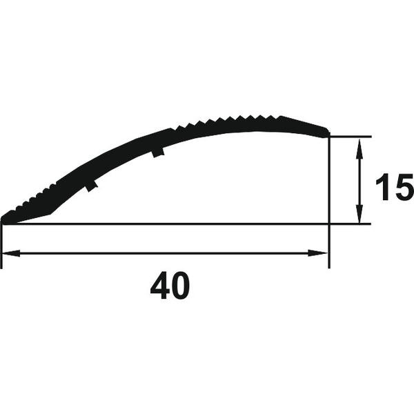 Prolux Trecere PSD409.83 alamiu mat al perforata dif niv<15mm i=40mm l=0.9ml