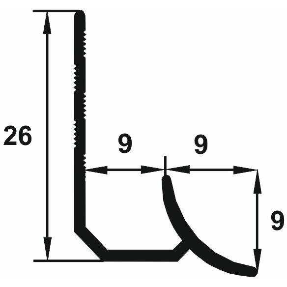 Genesis Trim concav PVC galben ETI090.51 h<9mm l=2.50m