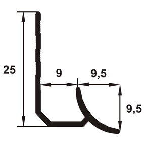 Genesis Trim concav PVC ETI090.10 fildes h<9mm l=2.50m