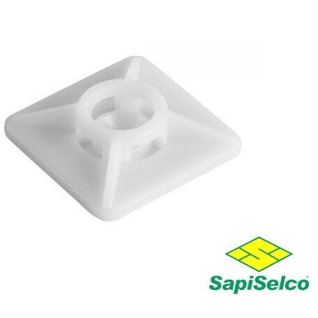 SapiSelco Suport adeziv mic 19x19mm alb 100b/set 507