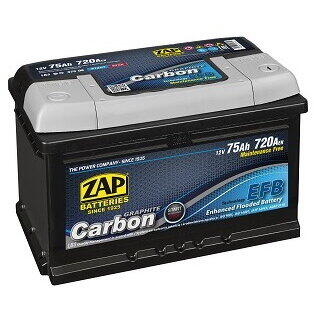 ZAP Baterie auto carbon EFB 12V 75AH