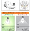 Bec filament led A60 E27/6W lumina calda OD6614 Spin