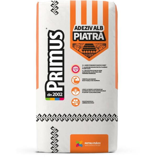 Primus Adeziv piatra si caramizi de sticla alb ADX15 25kg