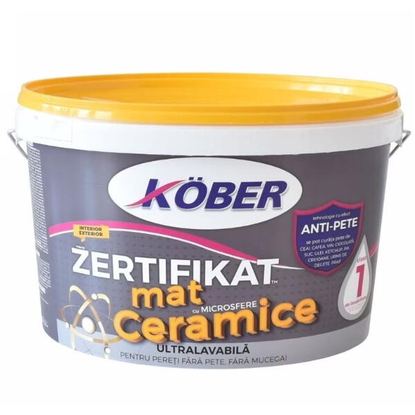 Vopsea lavabila zertifikat cu microsfere ceramice mat 3l V8410 Kober