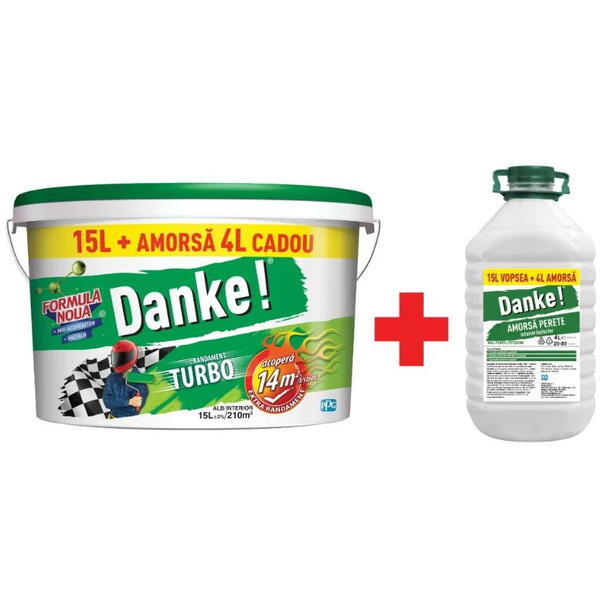 Pachet Danke vopsea lavabila interior turbo 15l a/l