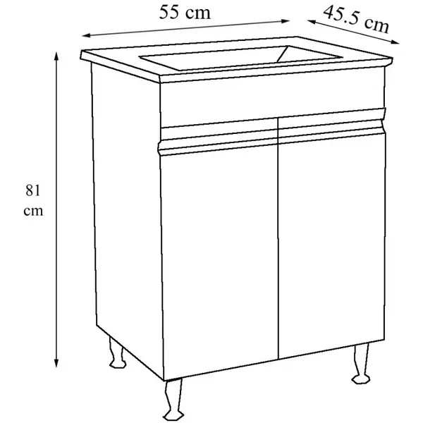 Set mobilier 55cm (baza 786+lavoar) 17570 Badenmob