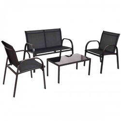 SET 4 PIESE MOBILIER GRADINA CANAPEA 2 SCAUNE MASA FR-ITS020 SIDEF