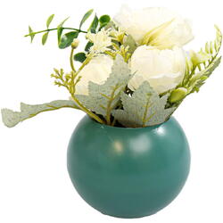 Vaza rotunda cu flori albe- white 2076 Ella Home