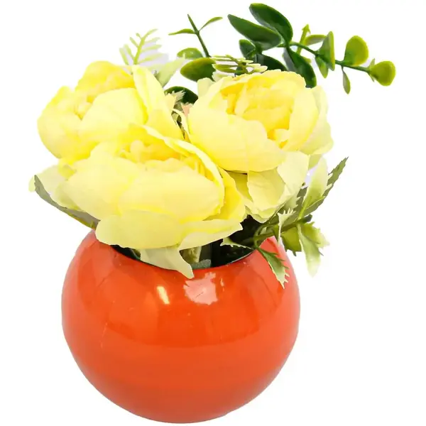 Vaza rotunda cu flori galbene- yellow 2078 Ella Home