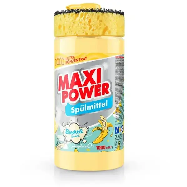 Detergent de vase cu burete maxi power banana 1000ml