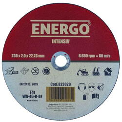 Disc abraziv taiere intensiv 230x22.2x2.0mm WA46RBF tip-41 inox otel Energo ZZ