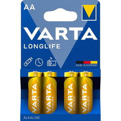 Baterie alcalina longlife AA 4 buc 4106 Varta