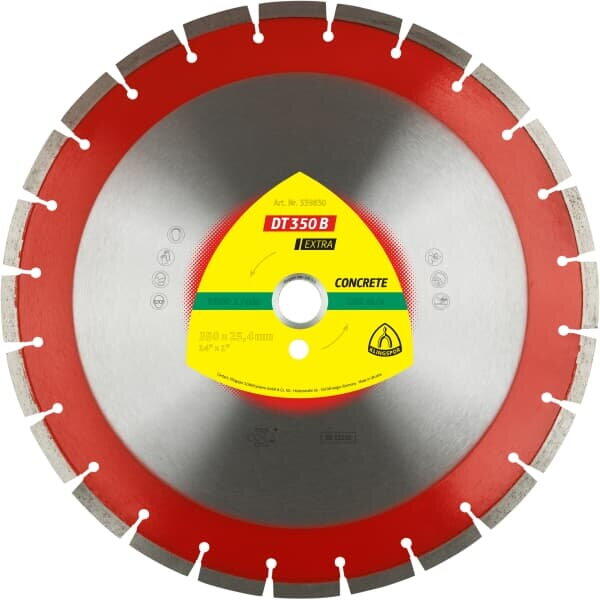 Disc diamantat pentru beton dt/extra/dt350b/s/350x3x25,4/24s/10 339830 Klingspor