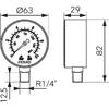 MANOMETRU 63mmx1/4 0/10 BAR M6310R F Ferro