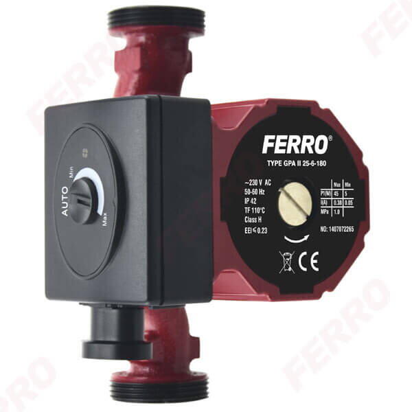 Pompa circulatie Ferro  25/60/180 gpa 0602W