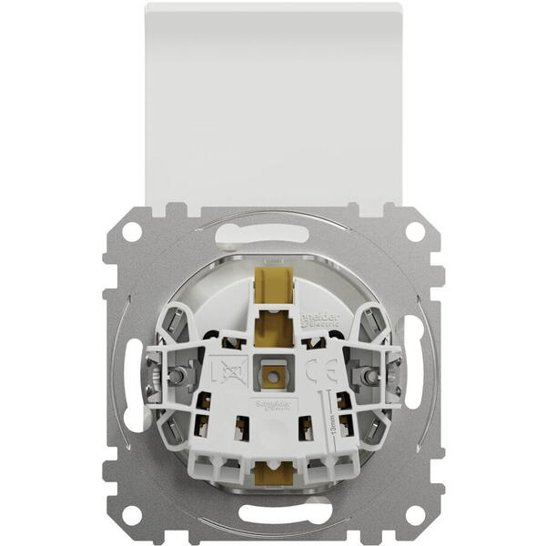 Schneider Electric Priza 2p+e obturatoare+capac fara surub sedna alb SDD111024