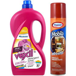 Pachet detergent rufe color Vexil 1.5l + spray mobila 300ml 90021176 Misavan
