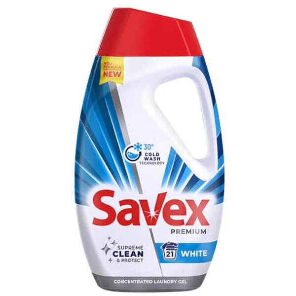 Detergent de rufe lichid  premium white 0.945 l 21 spalari Savex