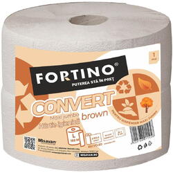 Hartie igienica maxi jumbo convert brown Fortino, 1 strat, 2 role