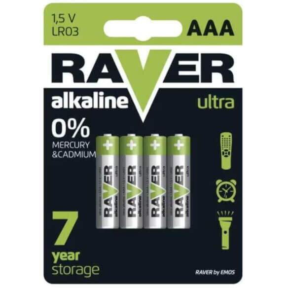 Baterie ultra alkalina r03-aaa 4buc/set Raver B7911