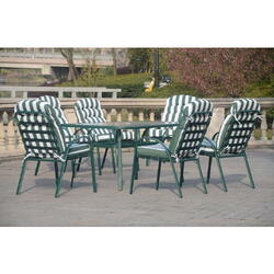 Set gradina masa+6 scaune verde/alb 01347
