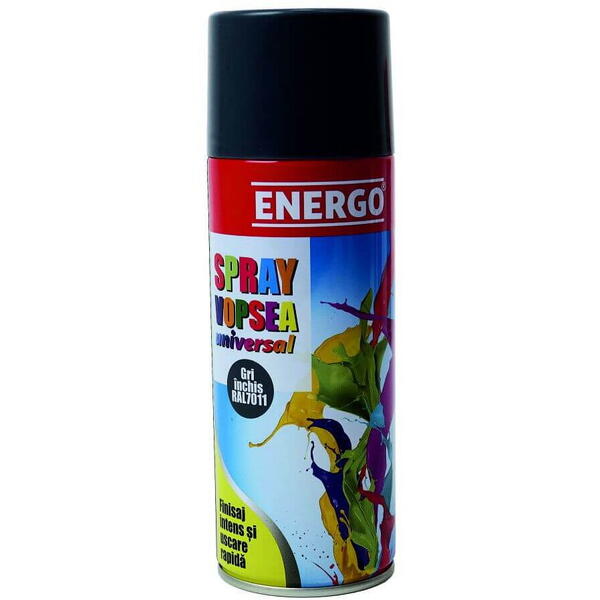 Spray vopsea universal gri inchis ral7011 volum 450ml Energo