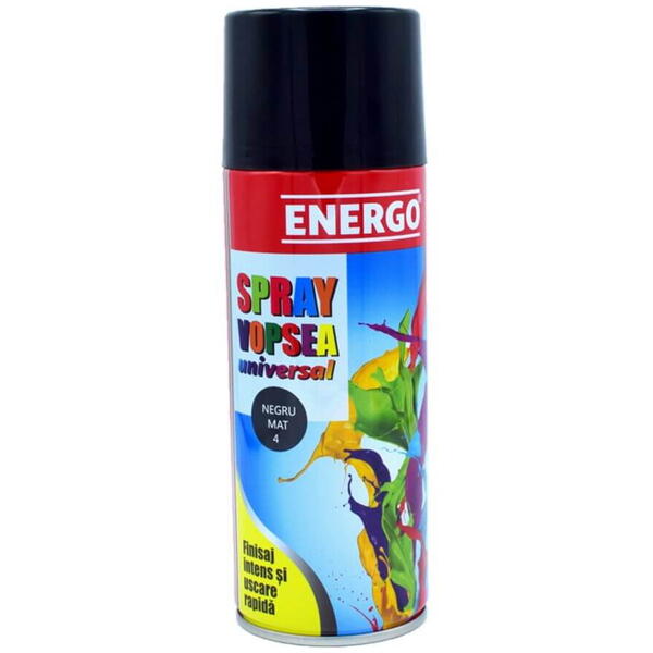 Spray vopsea universal negru mat 4 volum 450ml Energo
