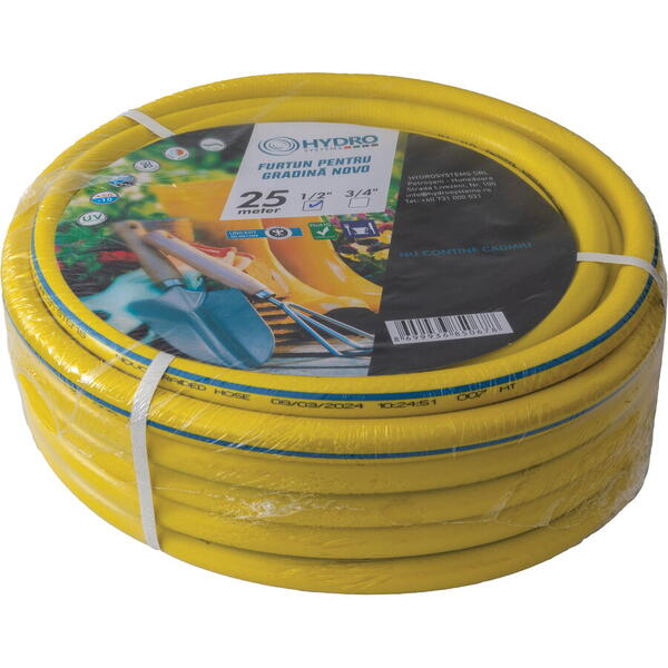 Hydrosystems Furtun pentru gradina novo galben 1/2''x25m