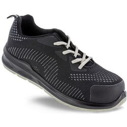 Pantofi de protectie cu bombeu fibra de sticla poliester negru+gri s1p 46 DCT 0305010601046 Stepper