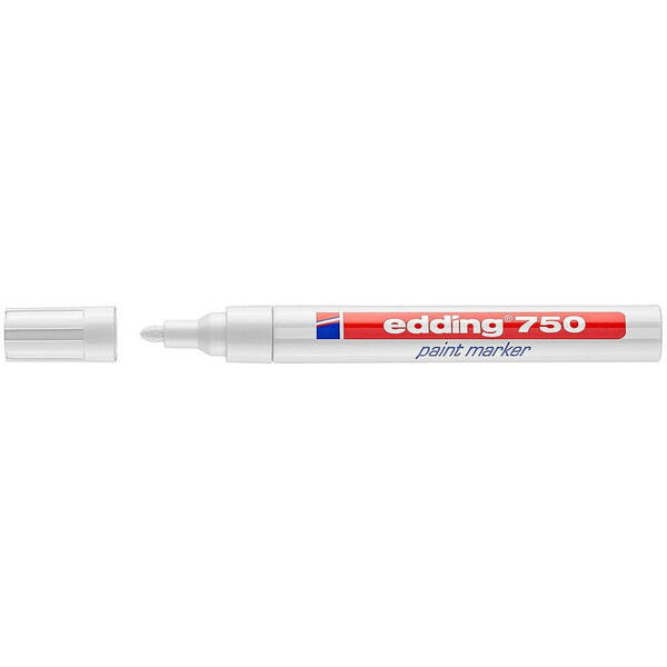 Marker cu vopsea 750 alb varf rotund grosime 2.0/4.0mm Edding